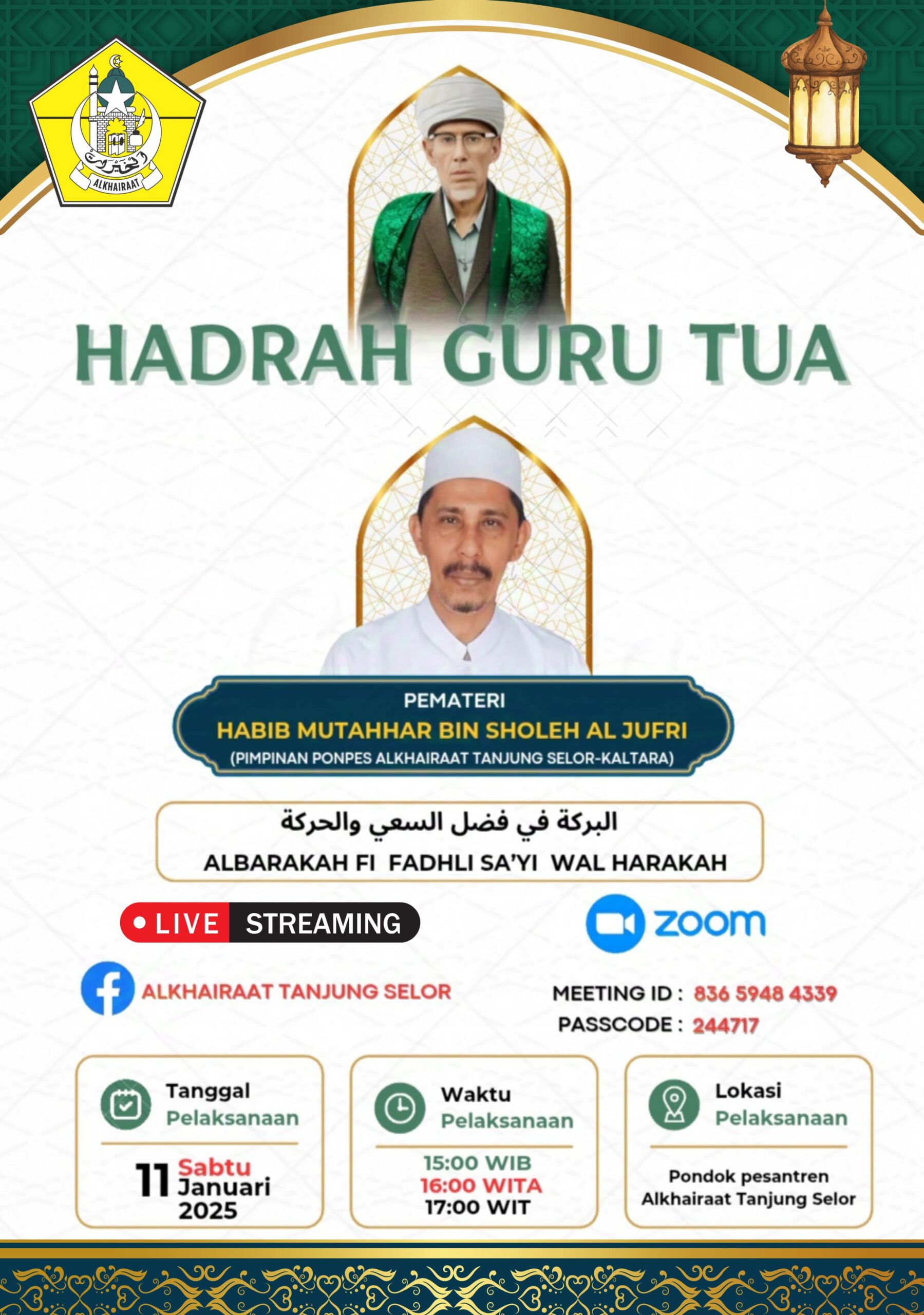 Hadrah Guru Tua Habib Mutahhar bin Sholeh Al Jufri