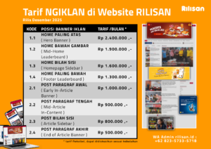 Sambut Tahun Baru, ini tarif Ngiklan di Rilisan per Desember 2025 !